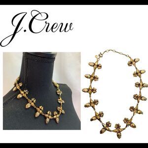 J. Crew gold bronze colour gem jewel embellished necklace